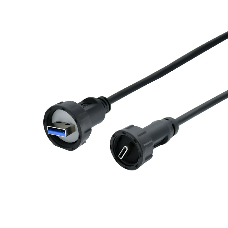 IP67 industrial standard waterproof TYPEC MALE TO USB 3.0 MALE CABLE